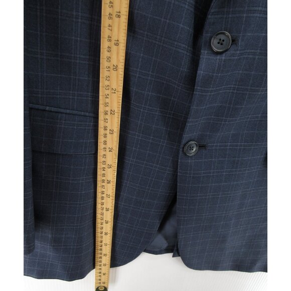 VINTAGE Hart Schaffner Marx Sport Coat 41 Long Blazer Wool Plaid USA * - Picture 4 of 16